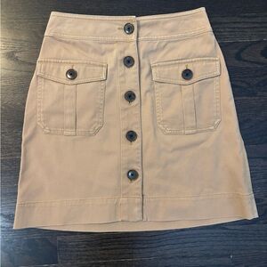 Ann Taylor Tan Button-Down Mini Skirt